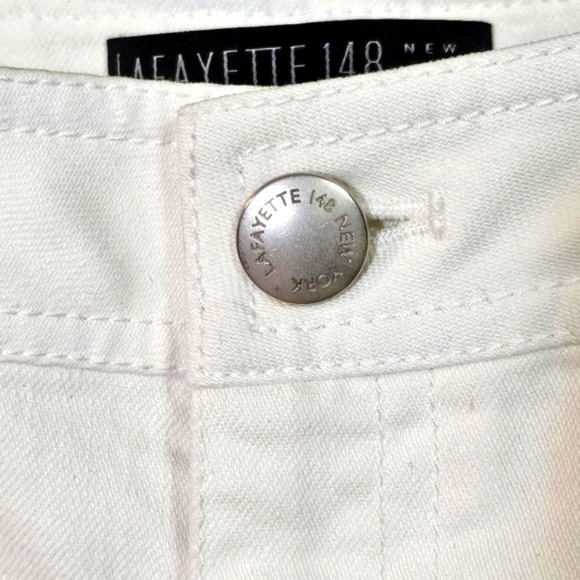 Lafayette 148 New York Skinny Denim White Jeans Wmns Sz 6 New - Picture 3 of 9